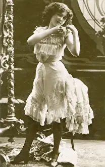 Knickers Prints: Young woman in very fancy underwear