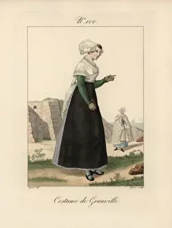 Granville Prints: Young woman of le Havre in a bonnet that rises