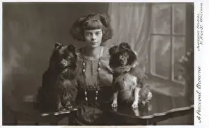 Wrexham Prints: Young woman with two little dogs