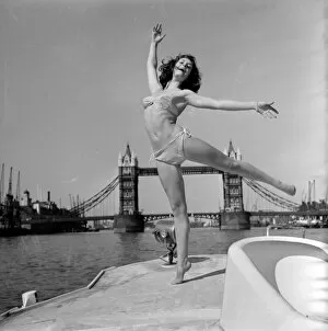 The Colin Sherborne Collection: Young woman modelling on a boat