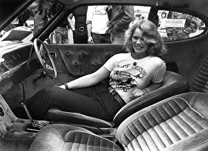Mustang Prints: Young woman in Mustang at Custom Car Show