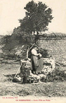 Images Dated 1st March 2011: Young Woman at the well - Normandy