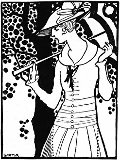 Pensive Prints: Young woman with parasol