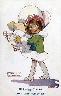 Buttoned Collection: Young Woman with Parcels
