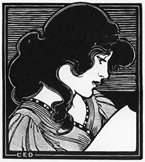 Engrossed Prints: Young woman reading a letter
