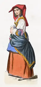 Salerno Prints: A young woman of Salerno Date: circa 1850