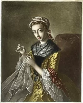 1750 Collection: Young Woman Sewing