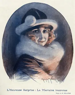 Bobble Prints: Young woman wearing hat and scarf