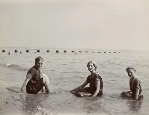 Bathe Prints: Three young women bathing in the sea, Southwold, Suffolk