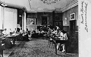 Young women at Queens College, Harley Street, London Young women at Queens College, Harley Street, London