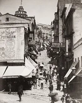 Yüksek Kaldirim, street of steps, Instanbul, Turkey