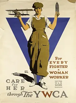 Adolph Prints: YWCA Poster, For Every Fighter a Woman Worker, WW1