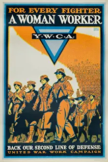 YWCA Poster, For Every Fighter a Woman Worker, WW1