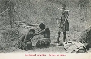 Spit Prints: Zambia - Spitting on Hands Greeting