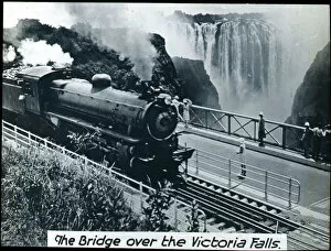Falls Gallery: Zambia - Zimbabwe - Steam Locomotive on the Bridge, Victoria