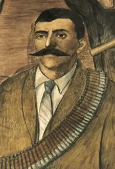 ZAPATA, Emiliano (1883-1919). Piece of a wallpainting