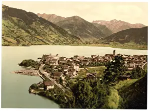 Zell Prints: Zell on the lake (i. e. Zell am See) from the Kalvarienberg