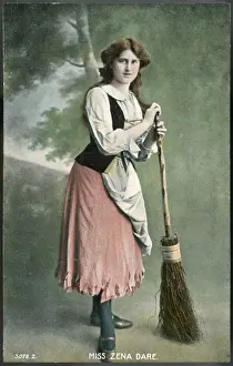 Broom Prints: Zena Dare / Postcard 1907