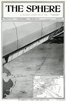 Explanation Prints: Zeppelin airship flights by night, by G. H. Davis