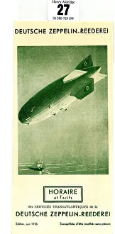 Rate Prints: Zeppelin airship, timetable and rate chart