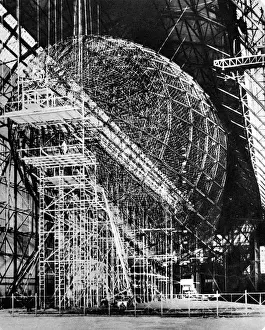 Capable Prints: The Zeppelin LZ 129, under construction, 1934