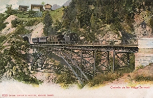 Images Dated 8th November 2016: Zermatt Railway - Switzerland - Bridge over a valley