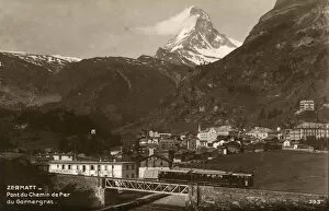 Images Dated 8th November 2016: Zermatt, Switzerland with the Matterhorn and Railway