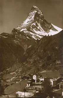 Cervin Prints: Zermatt - Switzerland with Matterhorn at rear