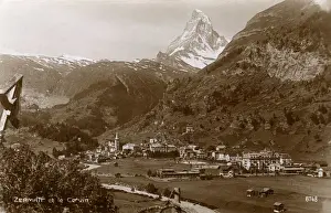 Cervin Prints: Zermatt, Switzerland - Panoramic view with Matterhorn