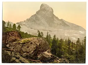 Matterhorn Prints: Zermatt, Upper Staffelalp, with Matterhorn after sunset, Val