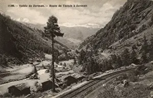 Zermatt Prints: Zermatt Valley - Railway line between Tasch and Zermatt