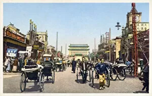Rickshaw Collection: Zhengyangmen Street Scene, Beijing, China