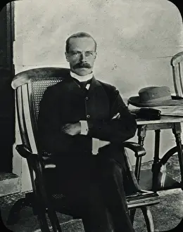 Rhodesian Prints: Zimbabwe (Rhodesia) - Man with moustache, sitting on a chair