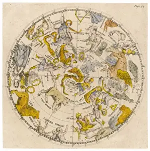 Zodiac Prints: Zodiac Star Map 1805