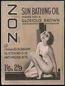 Adverts Gallery: Zon Sunbathing Oil 1930S