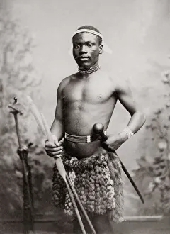 Ethnicity Prints: Zulu tribesman knobkerrie club, South Africa, c. 1900