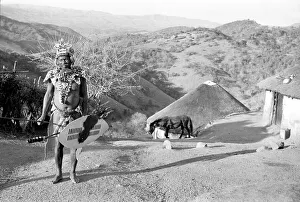 Zulu village: with villagers