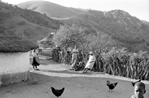 Zulu village: with villagers