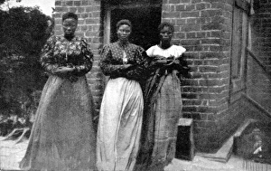Accompany Gallery: Zulu war. Dinizulus slovenly kraal at Usutu. Three of Diniz