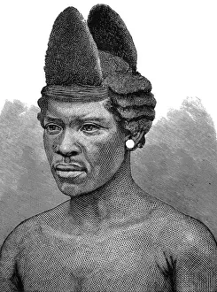 Modes Prints: Zulu war. Zulu dandies, showing the modes of wearing their h