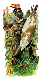 Type Gallery: Zulu warrior on a Victorian scrap