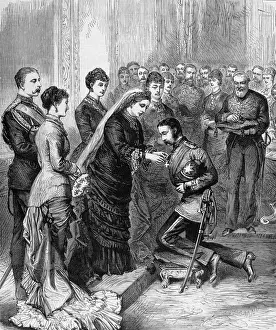 Defended Prints: Zulu wars. Queen Victoria decorating officers engaged in