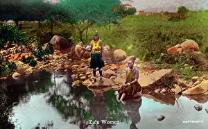Zululand Prints: Two Zulu Women - South Africa - Christmas Greetings Card