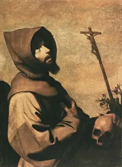 Zurbaran Prints: ZURBARAN, Francisco de (1598-1664). Saint Francis